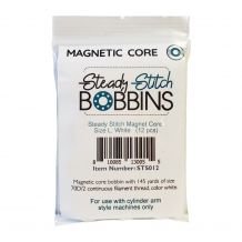 Steady Stitch Magnet-Core Size L Polyester Prewound Bobbins Pack of 12 - White