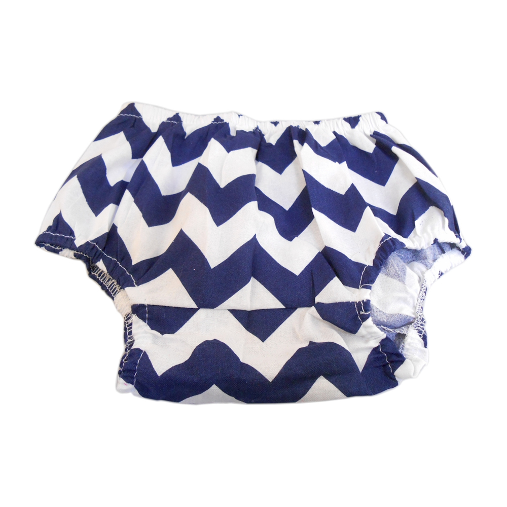 Big Print Chevron Diaper Cover - NAVY