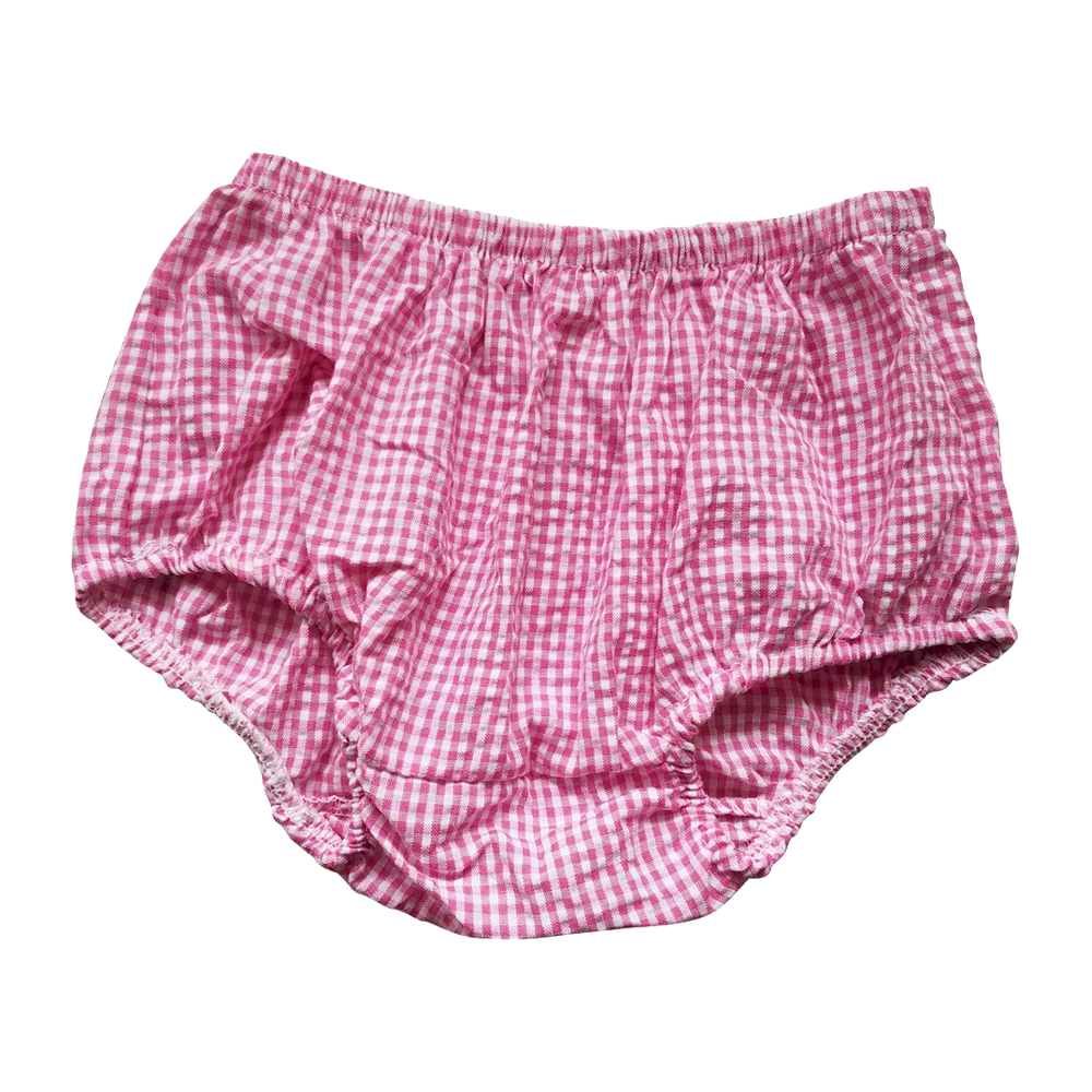 Gingham Diaper Cover - HOT PINK
