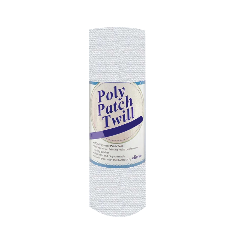 Poly Patch Twill Fabric - 13.5" x 36" Sheet - White