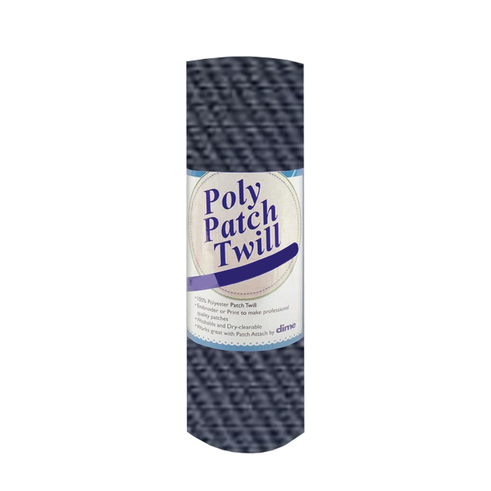 Poly Patch Twill Fabric - 13.5" x 36" Sheet - Grey