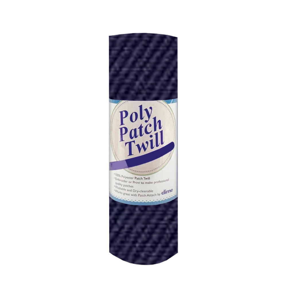 Poly Patch Twill Fabric - 13.5" x 36" Sheet - Navy Blue