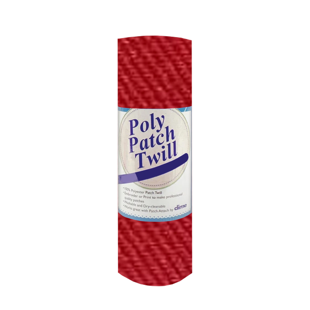 Poly Patch Twill Fabric - 13.5" x 36" Sheet - Scarlet Red