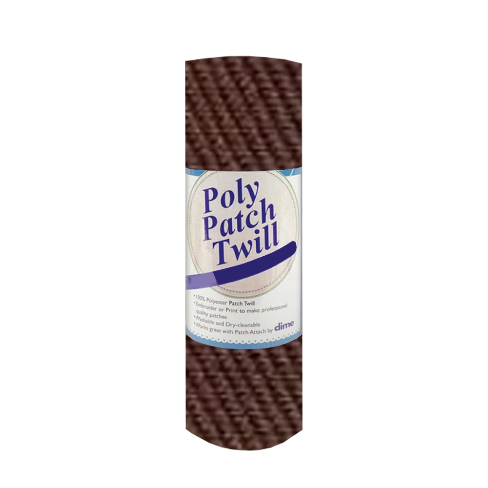 Poly Patch Twill Fabric - 13.5" x 36" Sheet - Brown