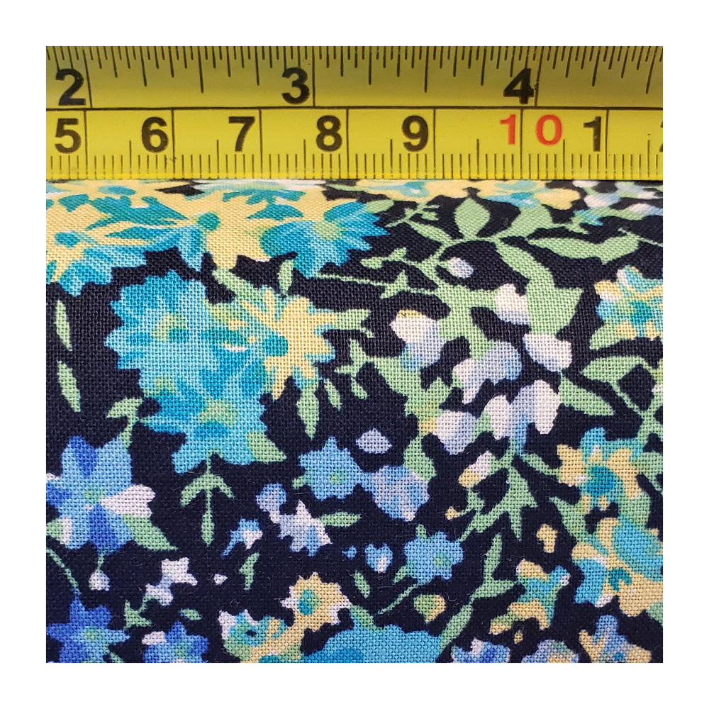 Printed Cotton Quilting Fabric - Garden Blue - Fat Quarter