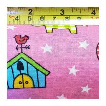 Printed Cotton Quilting Fabric - Old McDonald Pink - Fat Quarter