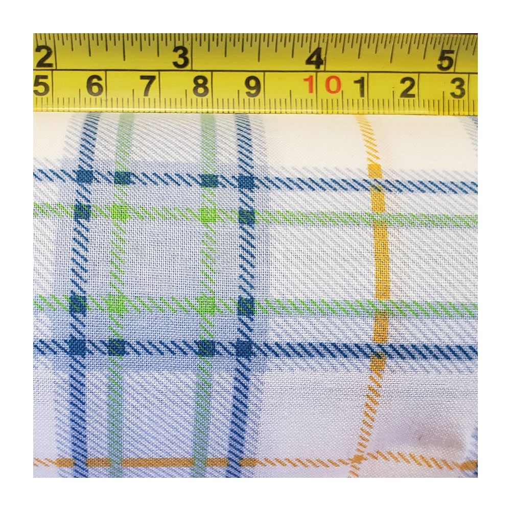 Printed Cotton Quilting Fabric - Baby Plaid Blue - Fat Quarter