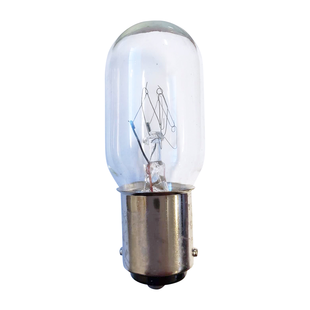 Push-In Double Contact Bayonet 120V 15-Watt Light Bulb - 1.5" Clear Glass Bulb - 2PCW