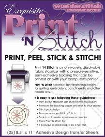 Exquisite Print N Stitch Hand Embroidery Wash Away Paper - 25 Sheet Pack