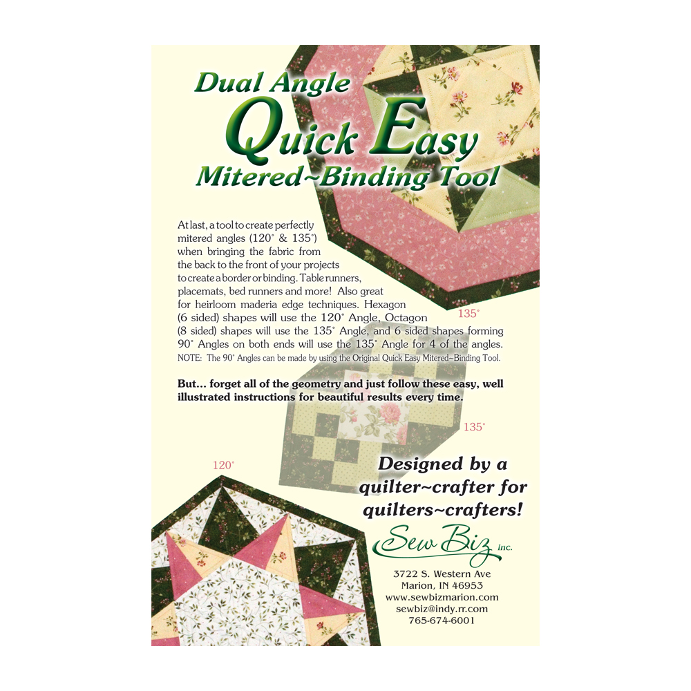 DUAL ANGLE Quick Easy Mitered BINDING Tool by Donelle McAdams - Sew Biz