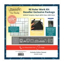 Westalee Design Ruler Work Kit - Set of 7 Templates + Low Shank Domestic Ruler Foot + Storage Bag + 10+ Hours Video Instruction