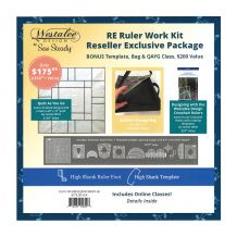 Westalee Design - Ruler Work Kit - Set of 8 Templates + High Shank Ruler Foot + Storage Bag + 10+ Hours Video Instruction