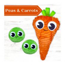 Peas & Carrots Softies In the Hoop Embroidery Designs on CD-ROM by Pickle Pie Designs