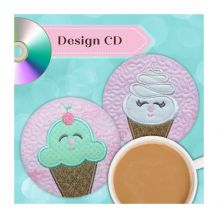 You Melt Me Coasters In the Hoop Embroidery Designs on CD-ROM by Pickle Pie Designs