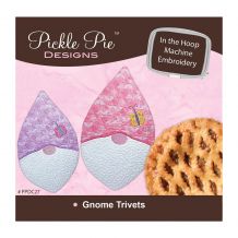 Gnome Trivets In the Hoop Embroidery Designs on CD-ROM by Pickle Pie Designs