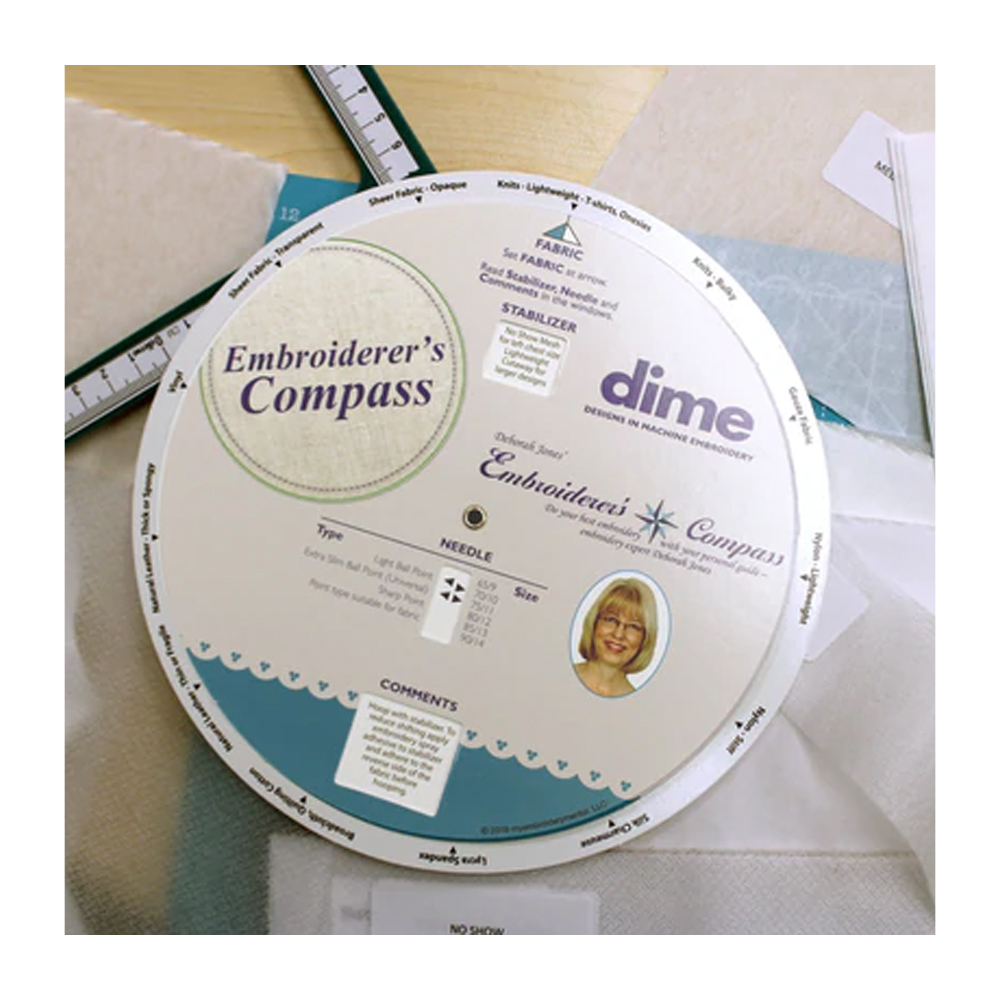 Stabilizer Sample Book & Embroiderer's Compass Bundle - DIME Designs in Machine Embroidery
