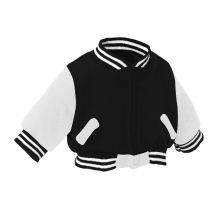 Bearwear Varsity Letterman Jacket - Black with White Sleeves