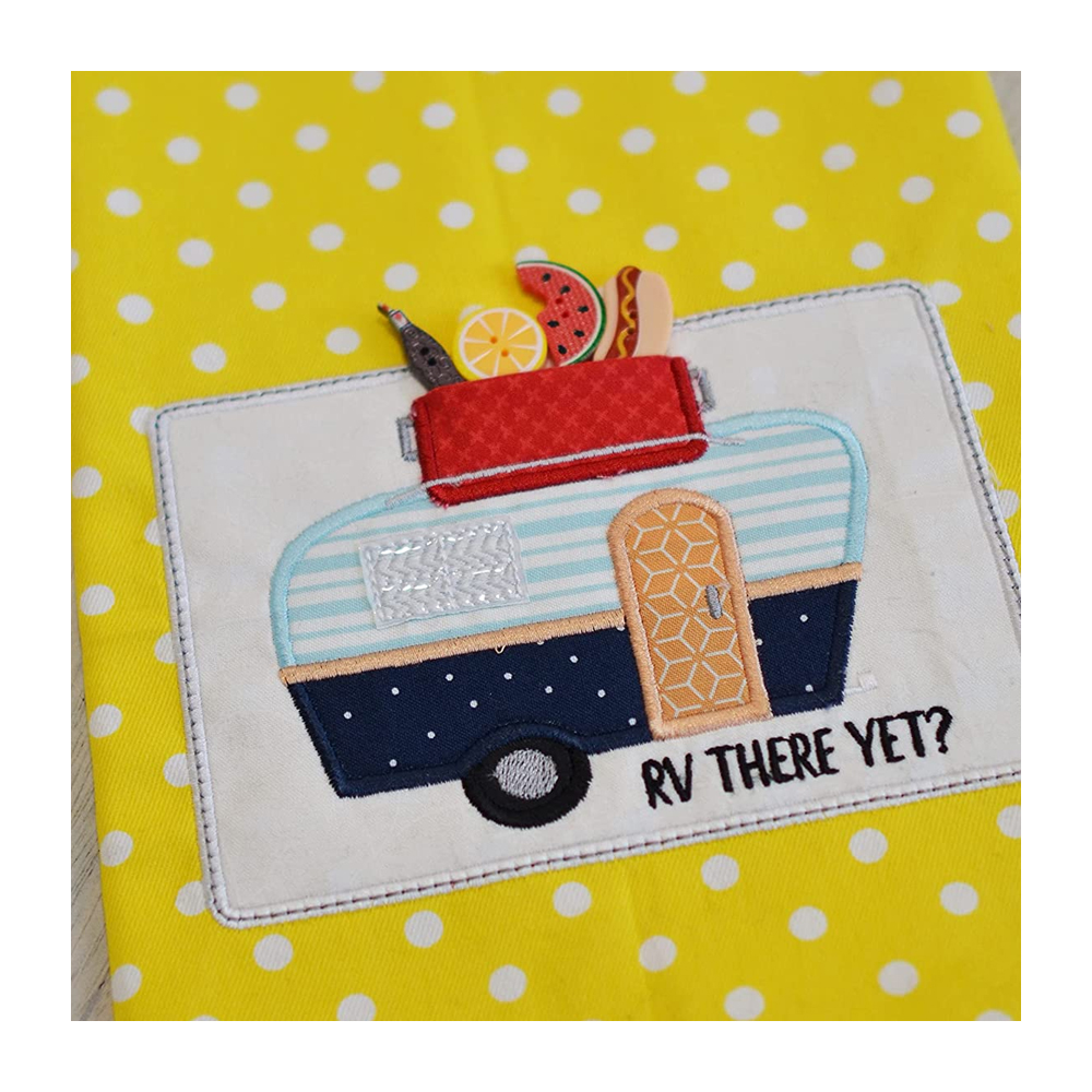 Tea Towels in Lemon - Dots & Stripes & Pinstripe by Kimberbell KDKB224