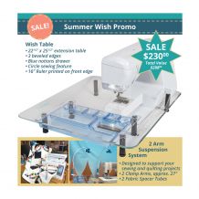 Sew Steady Clear Acrylic Portable Table - WISH - 22.5in x 25.5in - BONUS 2 SUSPENSION ARM OFFER