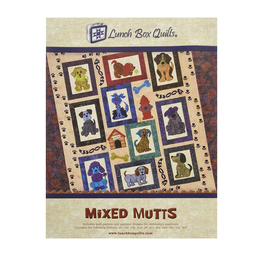 Mixed Mutts Embroidery Designs by Lunch Box Quilts - CLOSEOUT