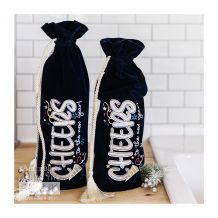 Velvet Wine Bag by Kimberbell - Navy