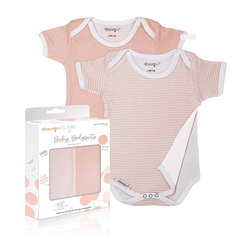 Baby Bodysuits by Kimberbell - Peach - 2/pack - 6-9 Months