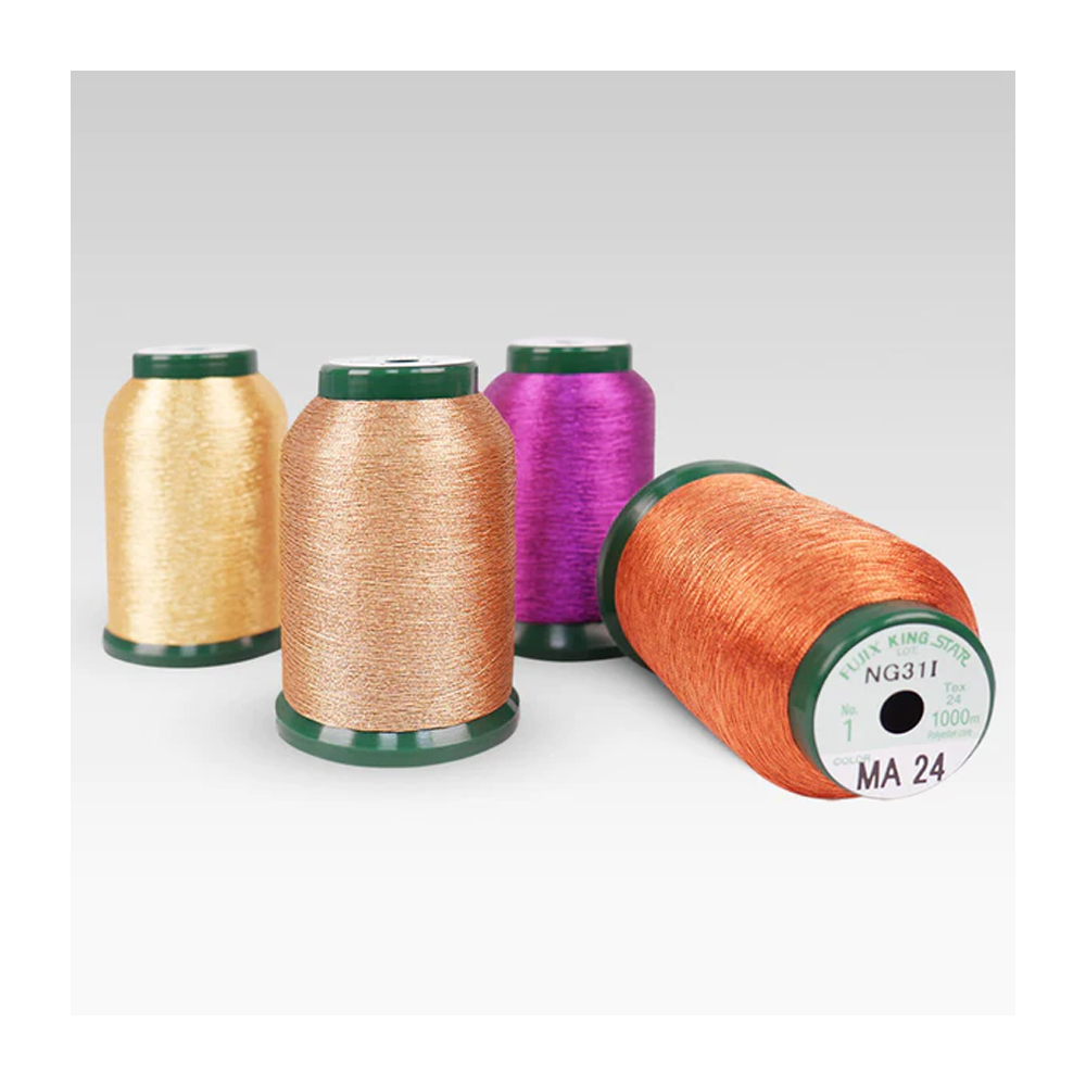 KingStar Metallic Embroidery Thread - 1000m Spools - 4 Color Fall Quartet