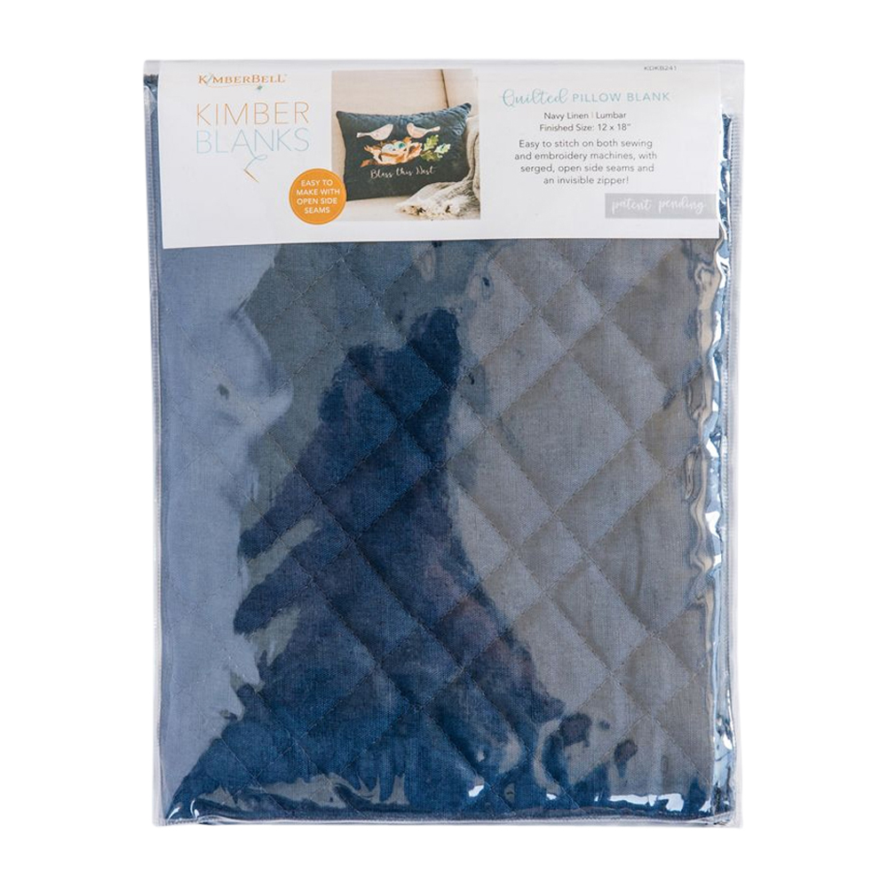 Quilted Pillow Cover by Kimberbell - Finished Size 12"x 18" - Navy Linen