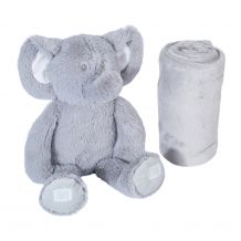 Embroider Buddy - Blankey Hugger Plush Toy and 45" x 61" Blanket Set - Elephant 
