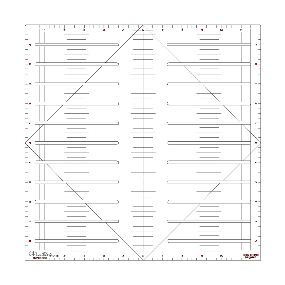 DM Quilting by Donna McCauley - Basic Marking Ruler Tool - 12" x 12"