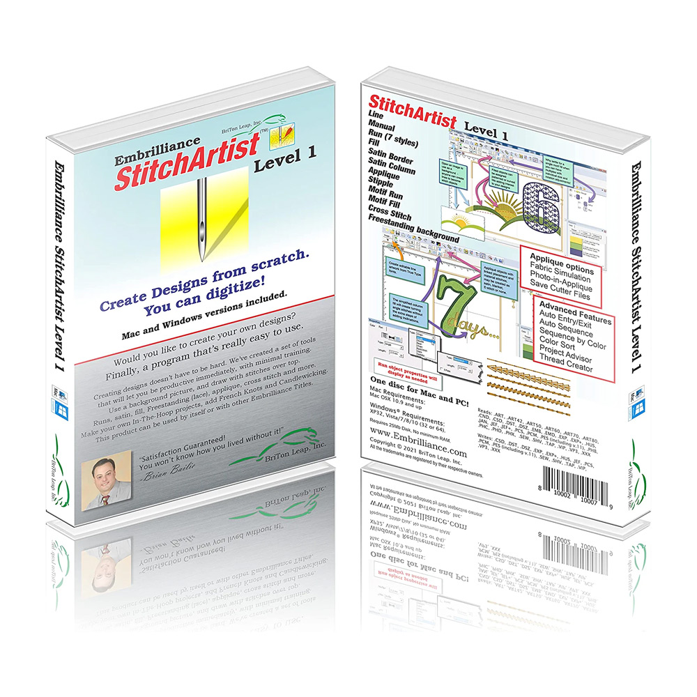 StitchArtist Level 1 by Embrilliance Embroidery Software