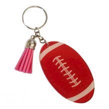 Acrylic Sports Key Chain with Tassel - FOOTBALL - CLOSEOUT
