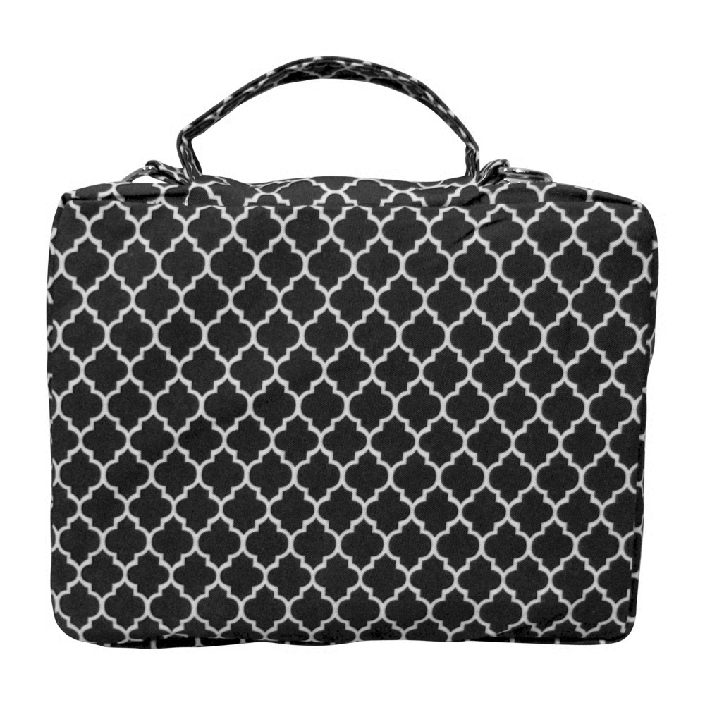 The Coral Palms® Bible Cover with Zipper Closure - BLACK QUATREFOIL - CLOSEOUT