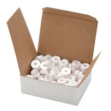 Fil-Tec Clear-Quilt Pre-Wound Polyester Bobbins - Box of 100 Size L - 13146 - White