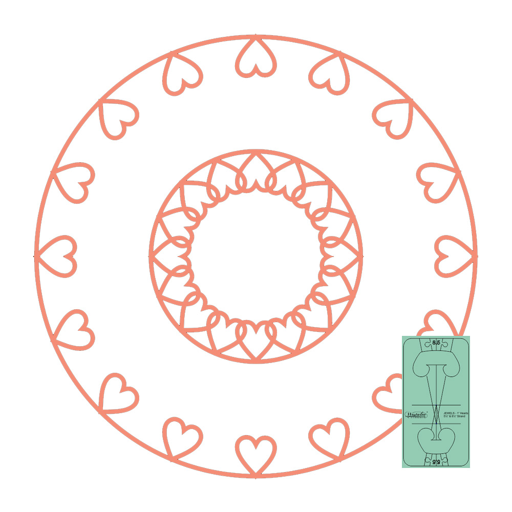 Westalee Design - Strand of Hearts Template - Size 5.5" & 8.5"