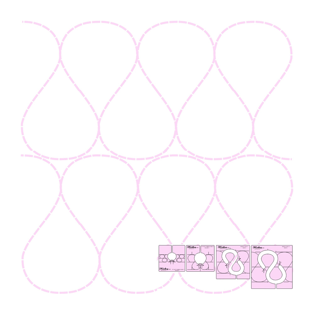 DM Quilting by Donna McCauley - Ribbon Candy 4-piece Template Set - Includes Sizes 1" - 2" - 3" and 4"