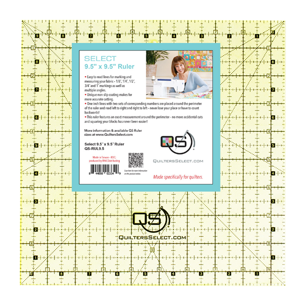 Quilters Select - 9.5in x 9.5in Non-Slip Ruler