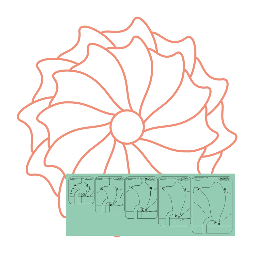 Westalee Design - Circles on Quilts Wreath #41 - 5-piece Template Set