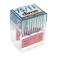 DIME Embroidery Needles by Triumph - Ceramic 75/11 Sharp Point HAX1 LE EBBR - 20 Pack