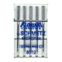 Floriani Chrome by Schmetz - 80/12 Microtex Needles - 130/705 H-M CF - 5 Needle Pack