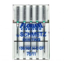 Floriani Chrome by Schmetz - 75/11 Quilting Needles - 130/705 H-Q CF - 5 Needle Pack