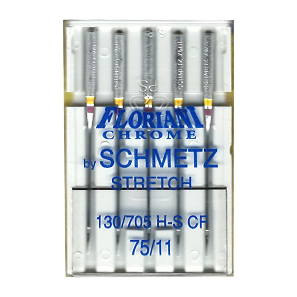 Floriani Chrome by Schmetz - 75/11 Metallic Needles - 130 H-S CF - 5 Needle Pack