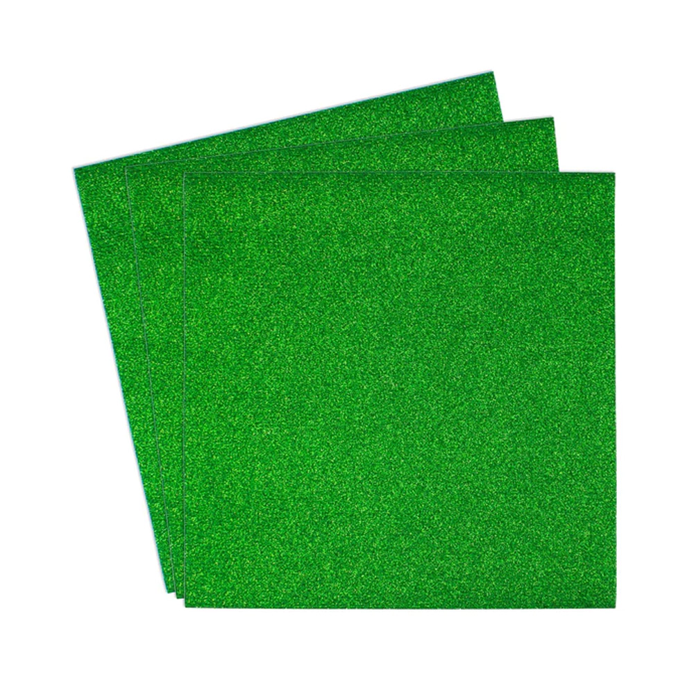 DIME Designs in Machine Embroidery - Shimmer & Shine Glitter HTV Heat Transfer Vinyl - 3-sheet Pack - Grass