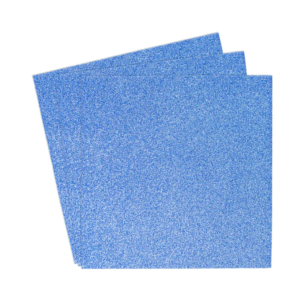 DIME Designs in Machine Embroidery - Shimmer & Shine Glitter HTV Heat Transfer Vinyl - 3-sheet Pack - Old Blue
