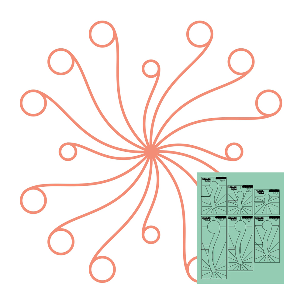 Westalee Design - Spin-E-Fex Curly Q Set 1 - 6-piece Template Set