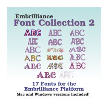 Font Pack 2 for Embrilliance Essentials Embroidery Software DOWNLOADABLE