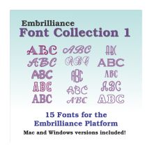 Font Pack 1 for Embrilliance Essentials Embroidery Software DOWNLOADABLE