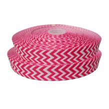 Chevron Grosgrain Ribbon in Hot Pink - 7/8" x 1 Yard