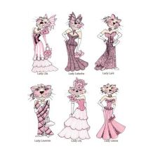 Lady Cats 3 by Loralie Designs Embroidery Designs on a Multi-Format CD-ROM 630039