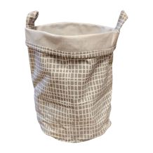 Maika - Canvas Storage Bucket - Large - Woven Grey - CLOSEOUT